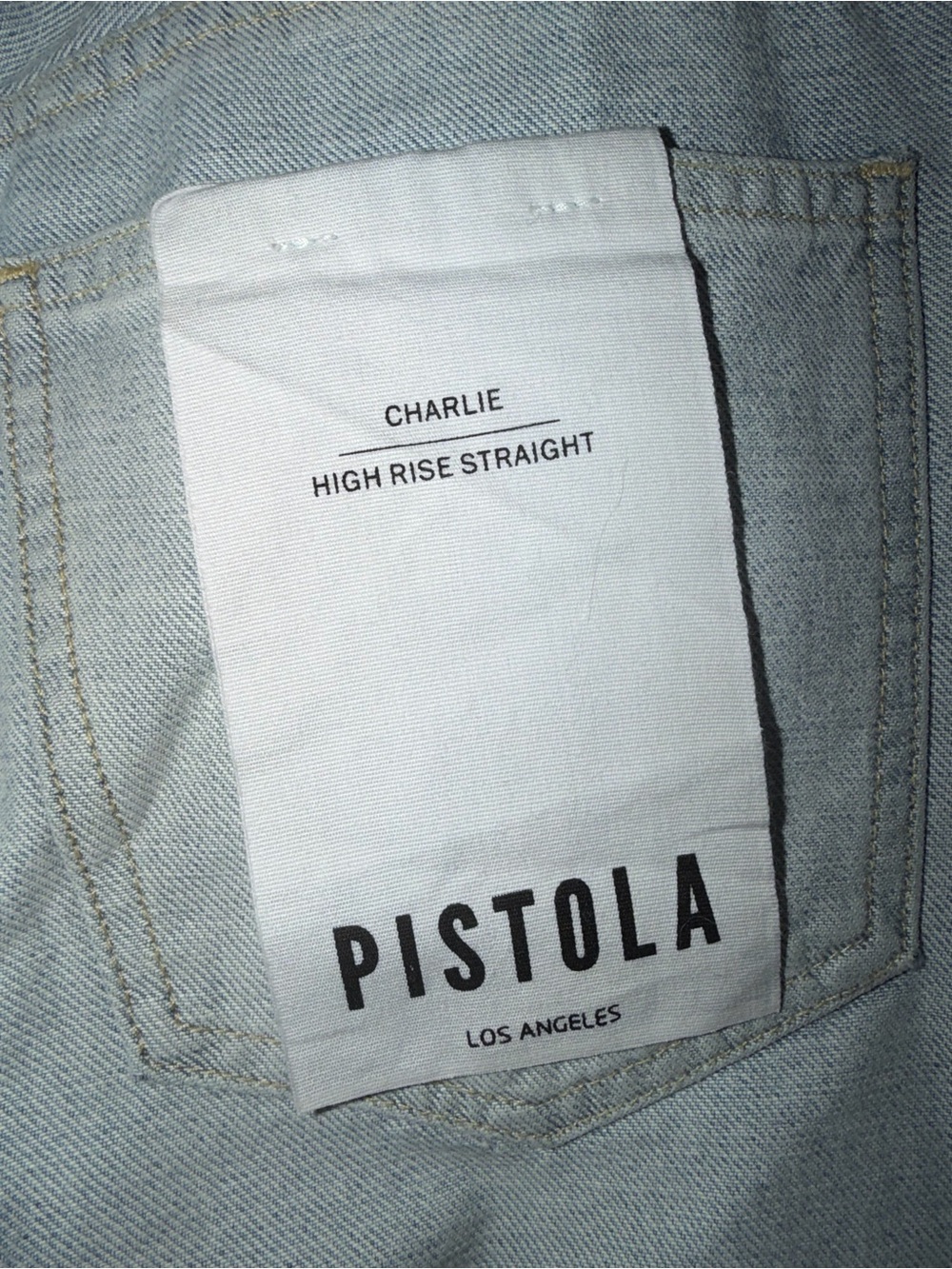 Pistola High Rise Straight Jeans s27 Colorblock Denim Quiet Luxury Coastal Chic - Picture 9 of 11
